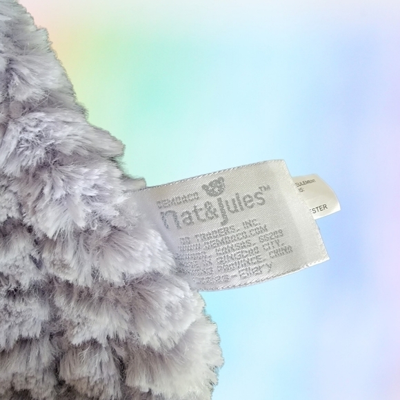 NAT & JULES NAT Jules Elephant Lovey Security Blanky Plush Rattle Purple 13" T17 - Picture 3 of 5